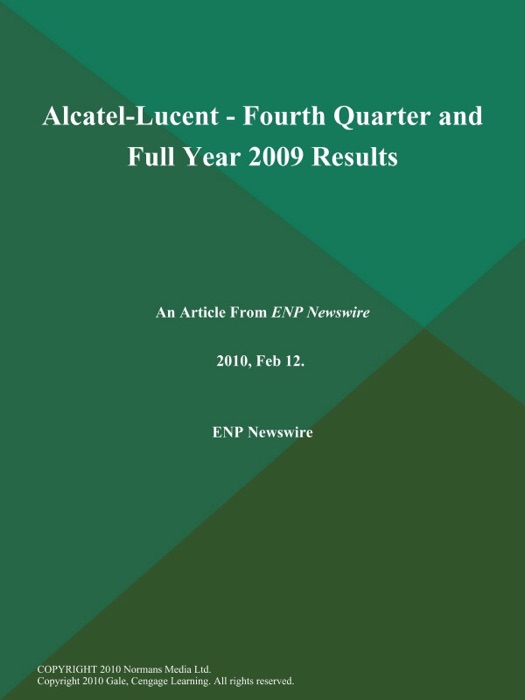 Alcatel-Lucent - Fourth Quarter and Full Year 2009 Results