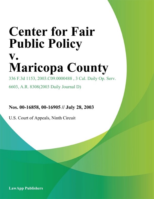 Center for Fair Public Policy v. Maricopa County