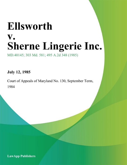 Ellsworth v. Sherne Lingerie Inc.