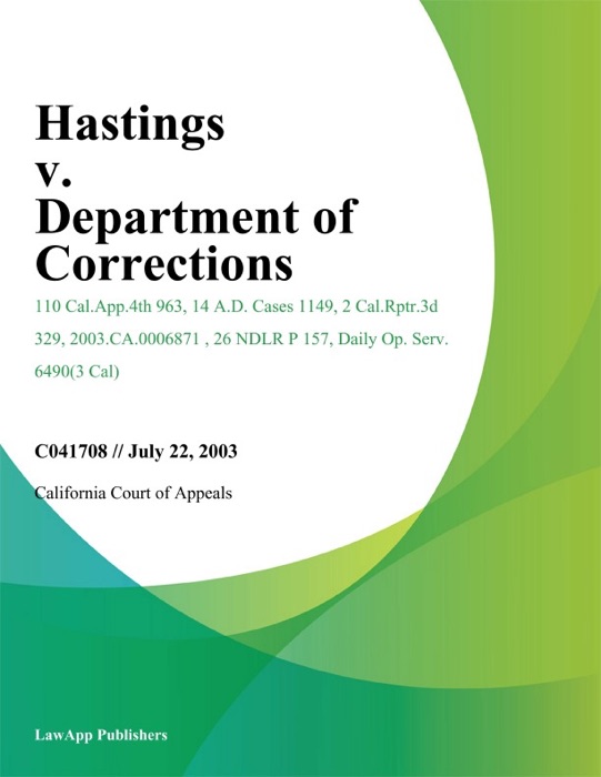 Hastings v. Department of Corrections