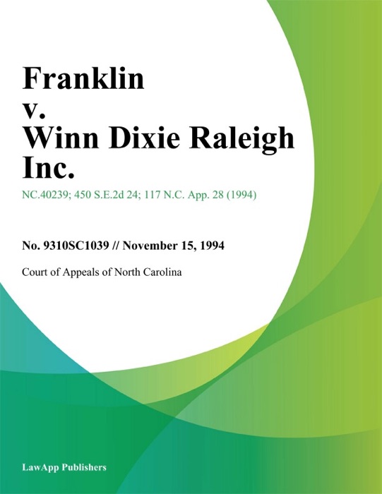 Franklin V. Winn Dixie Raleigh Inc.