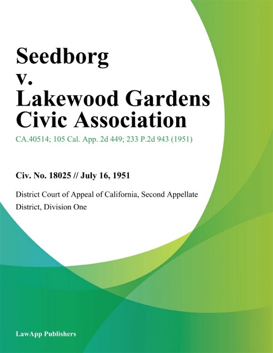 Seedborg V. Lakewood Gardens Civic Association