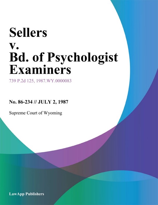 Sellers v. Bd. of Psychologist Examiners