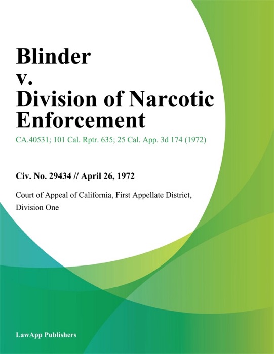 Blinder v. Division of Narcotic Enforcement
