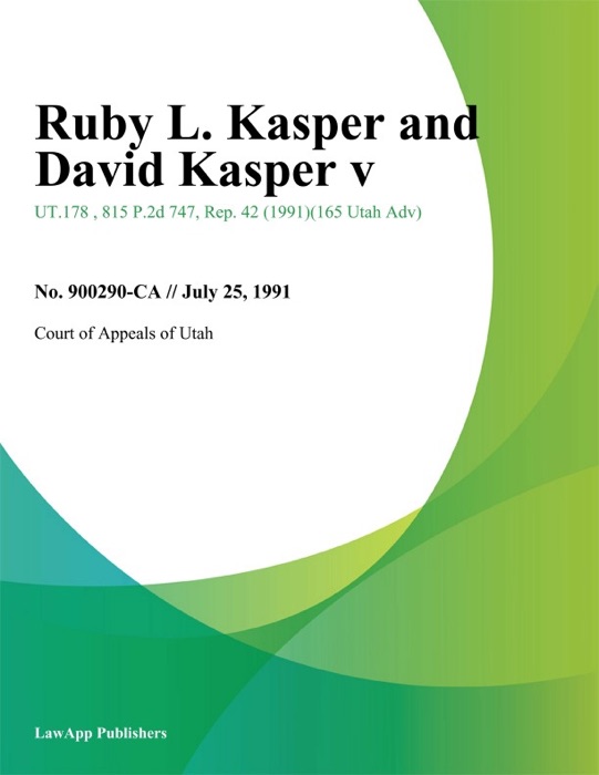 Ruby L. Kasper and David Kasper V.
