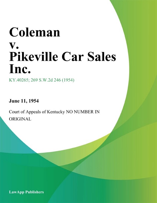 Coleman v. Pikeville Car Sales Inc.