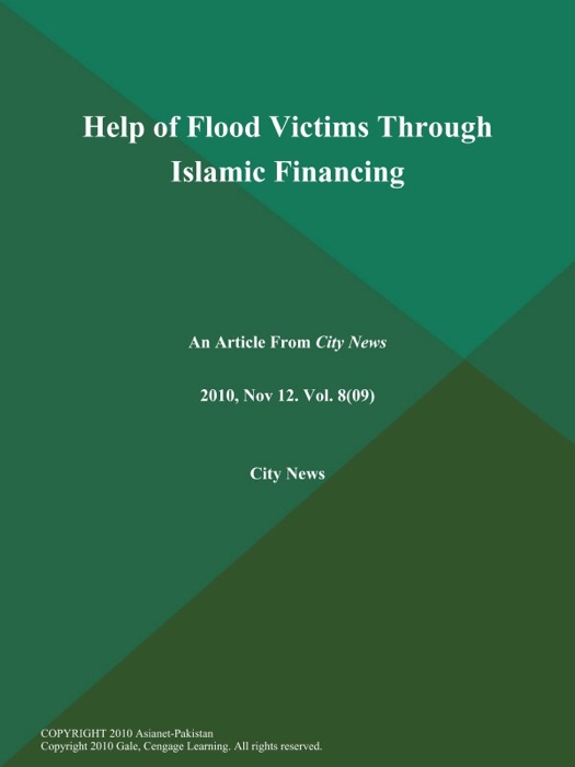 Help of Flood Victims Through Islamic Financing