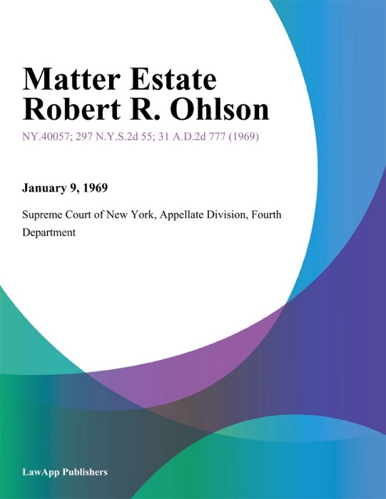 Matter Estate Robert R. Ohlson