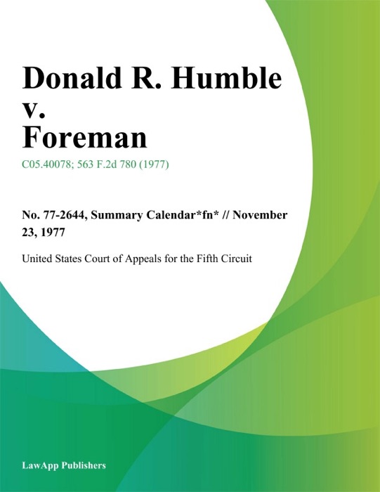 Donald R. Humble v. Foreman