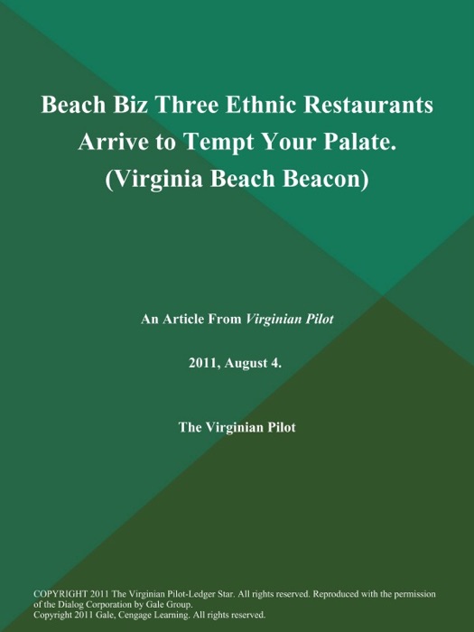 Beach Biz Three Ethnic Restaurants Arrive to Tempt Your Palate (Virginia Beach Beacon)