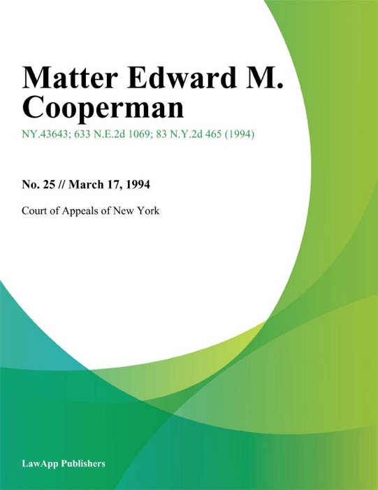 Matter Edward M. Cooperman