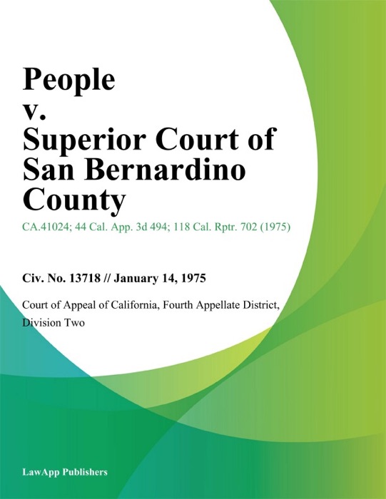People v. Superior Court of San Bernardino County
