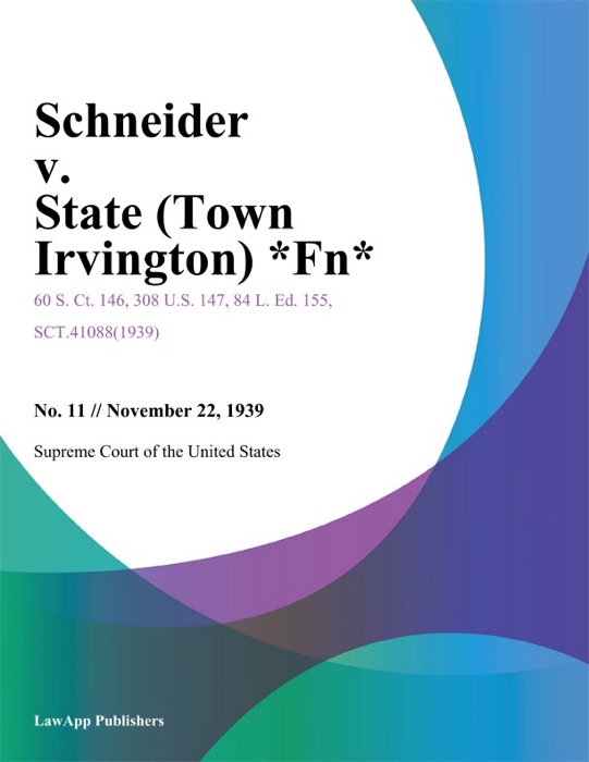 Schneider v. State (Town Irvington) *Fn*