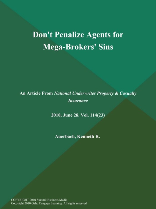 Don't Penalize Agents for Mega-Brokers' Sins