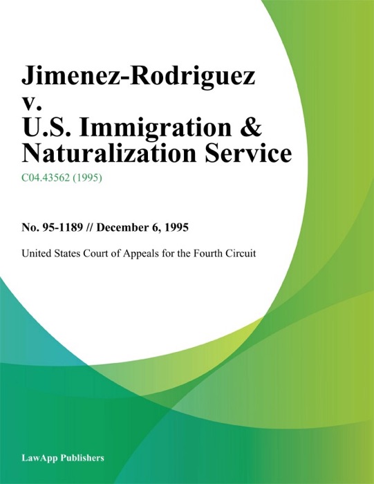 Jimenez-Rodriguez V. U.S. Immigration & Naturalization Service
