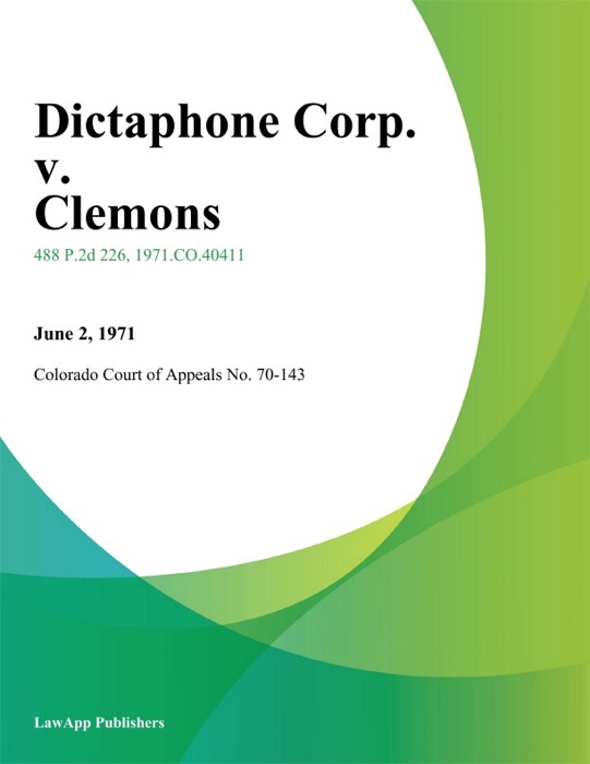 Dictaphone Corp. v. Clemons