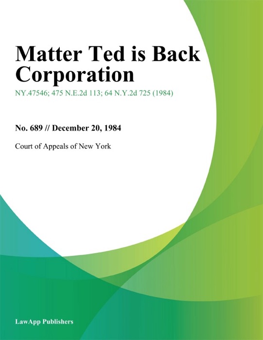 Matter Ted is Back Corporation