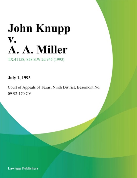 John Knupp v. A. A. Miller