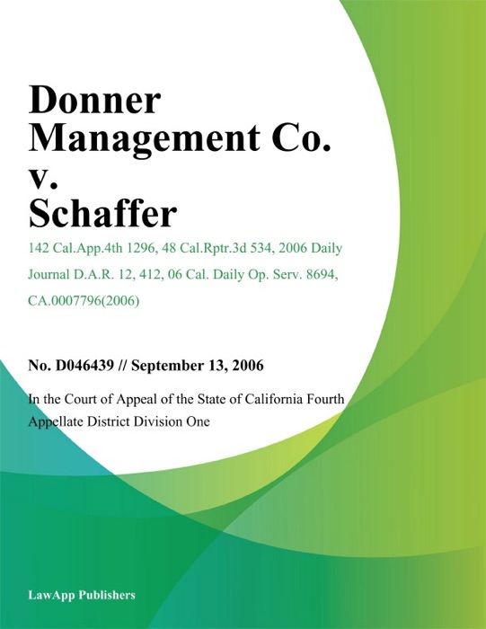 Donner Management Co. v. Schaffer