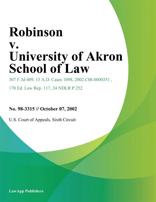 Robinson v. University of Akron School of Law