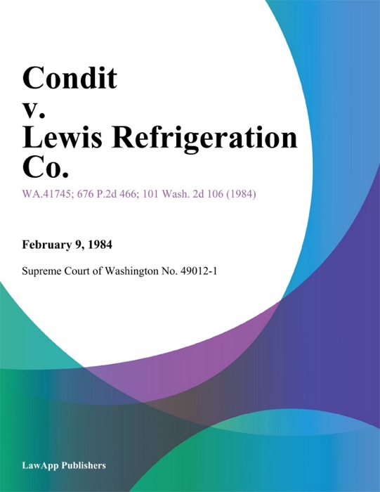 Condit v. Lewis Refrigeration Co.