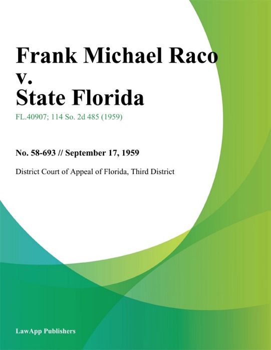 Frank Michael Raco v. State Florida