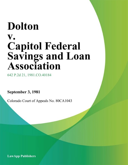 Dolton v. Capitol Federal Savings And Loan Association