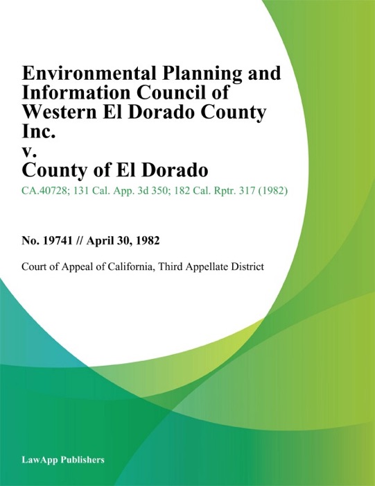 Environmental Planning and Information Council of Western El Dorado County Inc. v. County of El Dorado