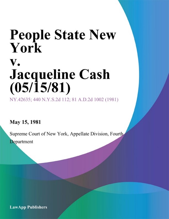 People State New York v. Jacqueline Cash