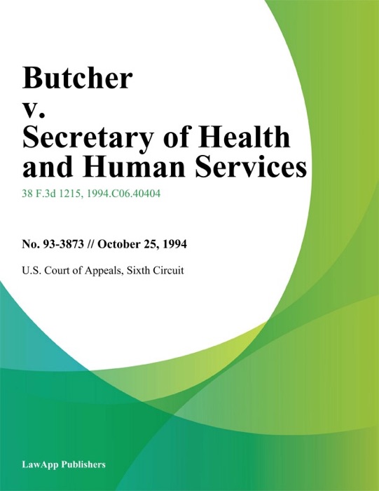 Butcher v. Secretary of Health And Human Services