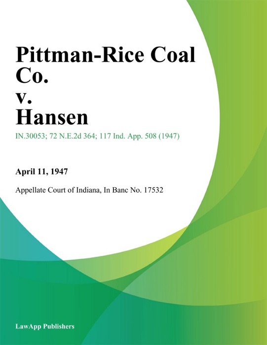 Pittman-Rice Coal Co. v. Hansen
