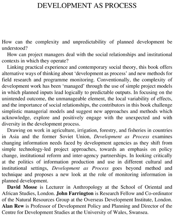 Development as Process