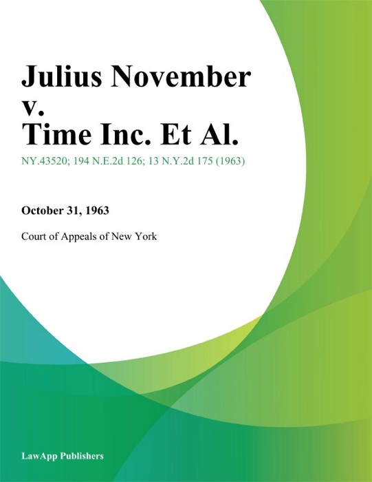 Julius November v. Time Inc. Et Al.