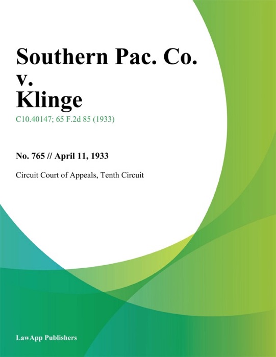 Southern Pac. Co. V. Klinge