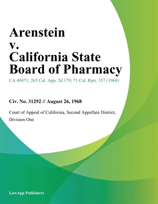Arenstein v. California State Board of Pharmacy
