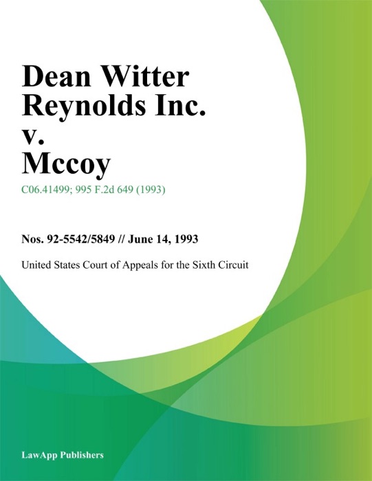 Dean Witter Reynolds Inc. v. Mccoy