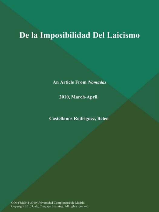 De la Imposibilidad Del Laicismo