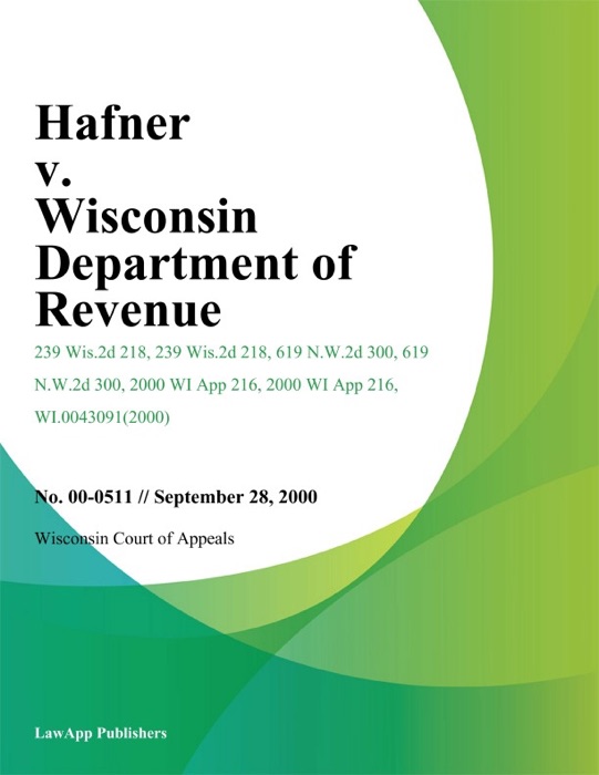 Hafner v. Wisconsin Department of Revenue