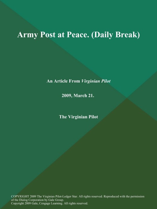 Army Post at Peace (Daily Break)