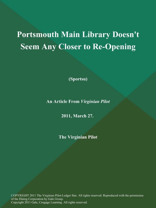 Portsmouth Main Library Doesn't Seem Any Closer to Re-Opening (Sportsu)