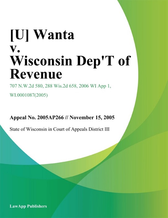 Wanta v. Wisconsin Dept of Revenue