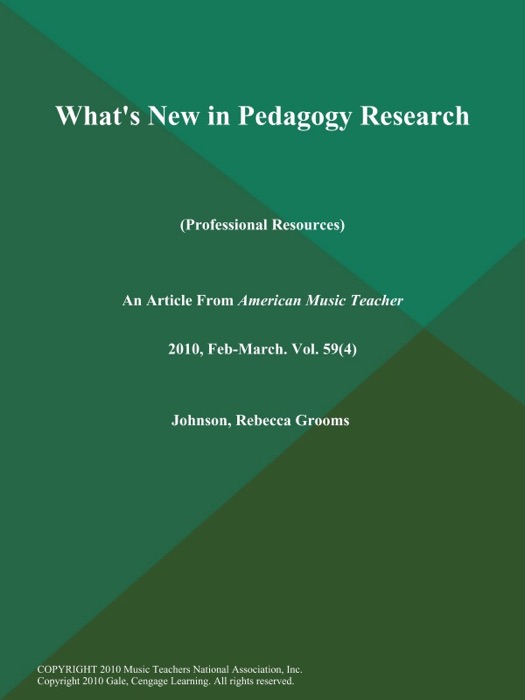 What's New in Pedagogy Research (Professional Resources)