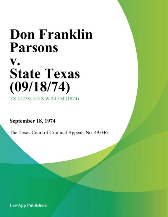 Don Franklin Parsons v. State Texas