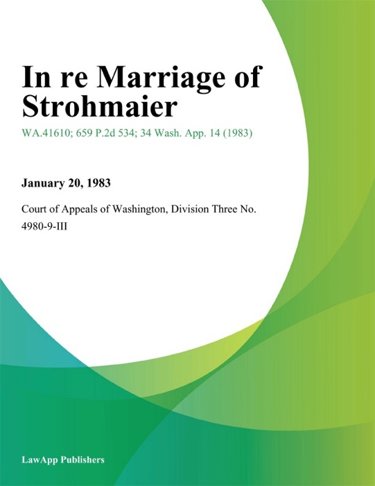 In Re Marriage of Strohmaier