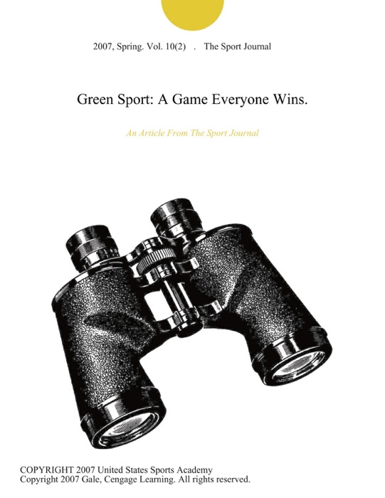 Green Sport: A Game Everyone Wins.