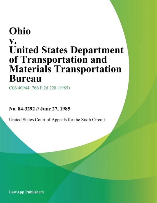 Ohio v. United States Department of Transportation and Materials Transportation Bureau