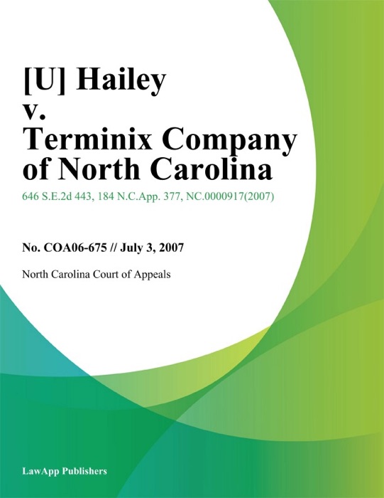 Hailey v. Terminix Company of North Carolina