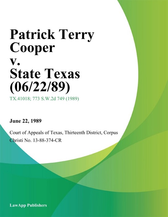 Patrick Terry Cooper v. State Texas
