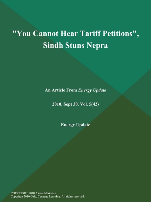 You Cannot Hear Tariff Petitions, Sindh Stuns NEPRA