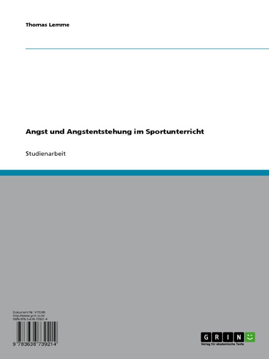 Angst und Angstentstehung im Sportunterricht